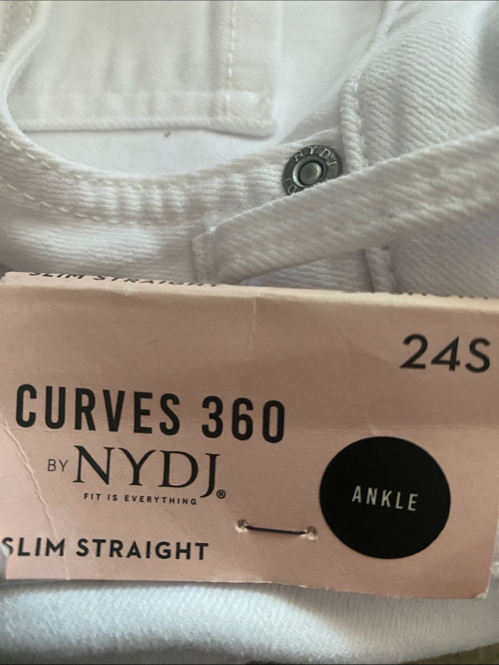 Curves 360 by NYDJ size 24 SHORT white ankle pants - Picture 6 of 8